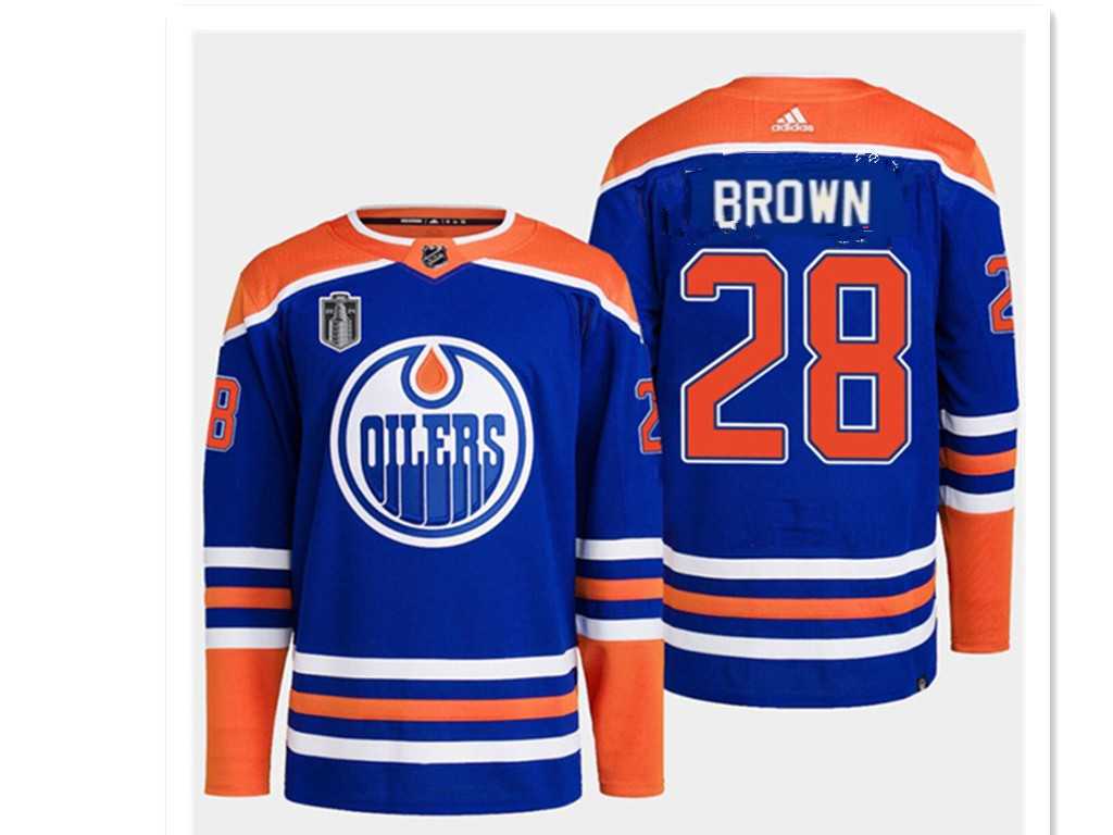 Men's Edmonton Oilers #28 Connor Brown Royal 2024 Stanley Cup Final Patch Stitched Jersey Dzhi,We sell and wholesale Men's Edmonton Oilers #28 Connor Brown Royal 2024 Stanley Cup Final Patch Stitched Jersey Dzhi on line form chian!